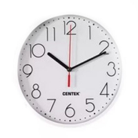 Часы настенные Centek СТ-7100 бел/хром круг d30см плавный ход кварцевые