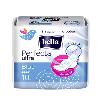 Прокладки BELLA perfecta ULTRA blue 10шт soft с крыл