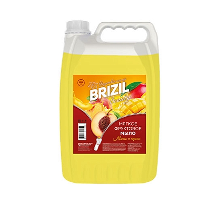 Мыло жидкое BRIZIL Фруктовый поцелуй 5л канистра манго и персик