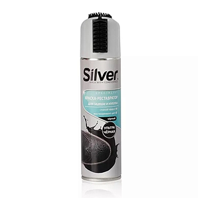 SILVER-Premium Краска-реставратор д/замши и нубука 250 мл, Черный (12)