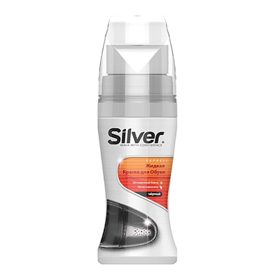SILVER-Premium Жидкая крем-краска для обуви, 75ml black/черн