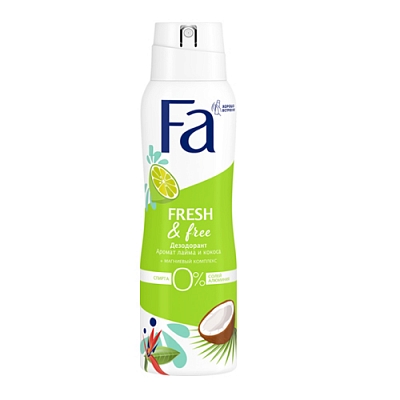 Дезодорант FA 150 мл Fresh&Free аромат лайма и кокоса