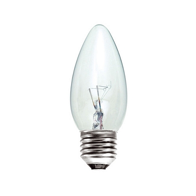 Лампа накаливания B35  240V  60W  E27  clear Jazzway