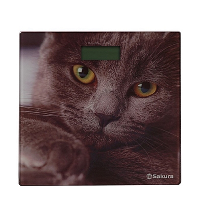 Весы напольн Sakura SA-5065CT ultraslim кошка электронные 180кг ЖК дисплей